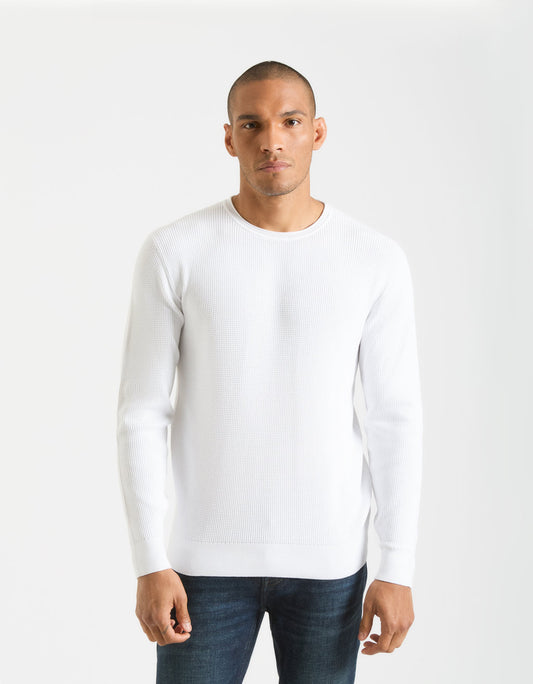 Viscose crew-neck sweater
