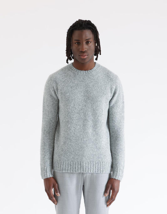 Wool blend crew neck sweater