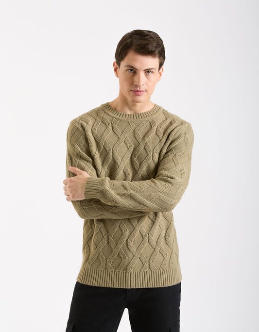 Crew-neck sweater with diamonds