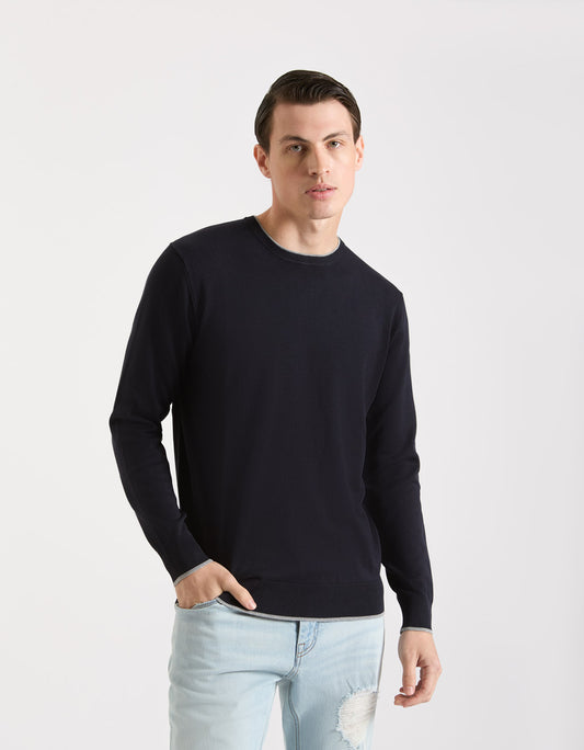 Viscose crew neck sweater