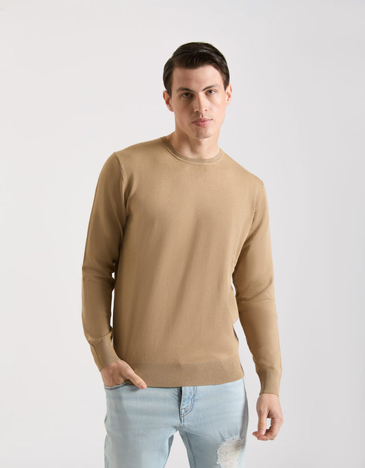 Viscose crew neck sweater