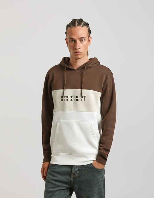 Felpa con cappuccio colorblock