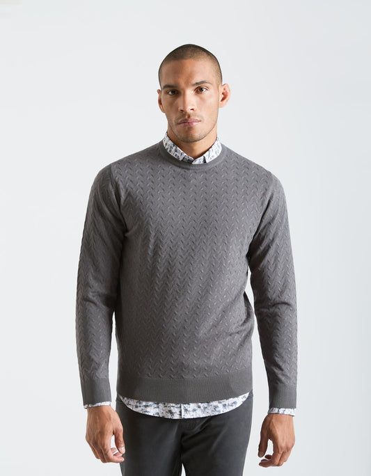 Viscose crew-neck sweater