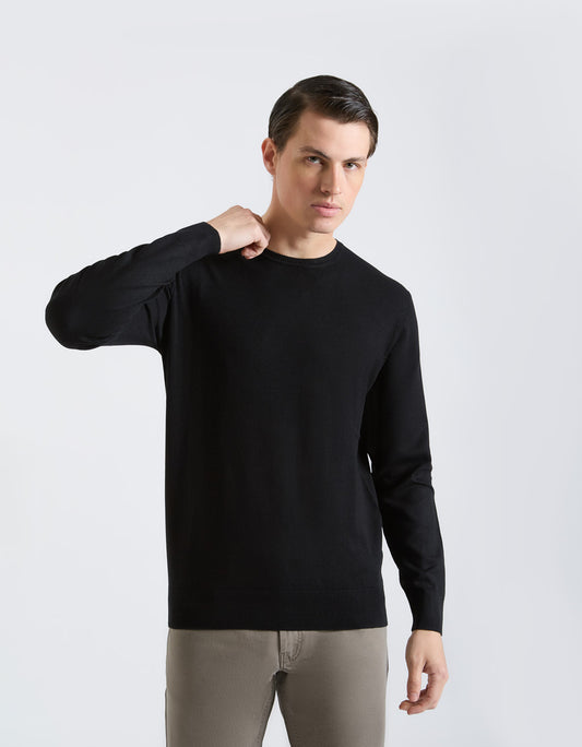 Viscose crew neck sweater