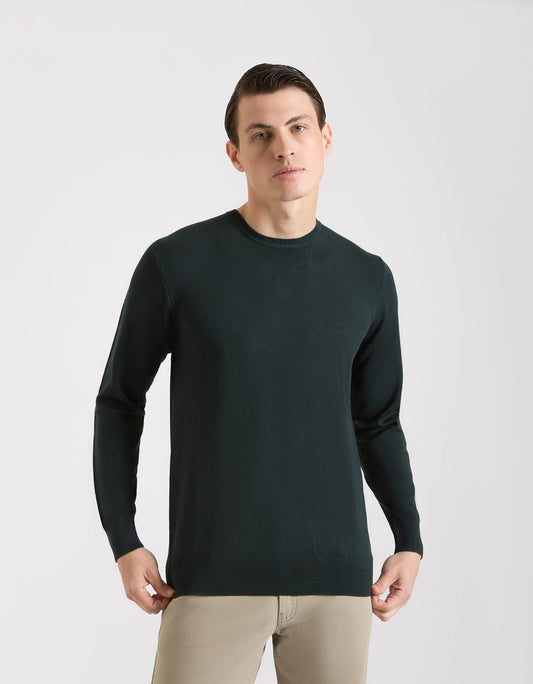 Viscose crew neck sweater