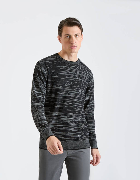 Viscose crew neck sweater