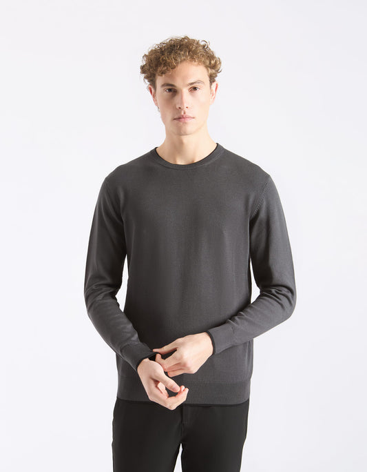 Viscose crew neck sweater