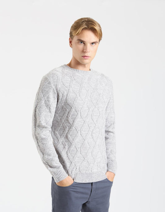 Crew-neck sweater with diamonds