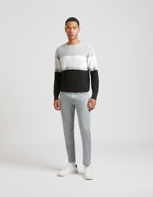 Pantalone cinque tasche in cotone|Colore:Grigio chiaro