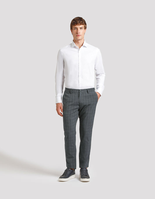 Pantaloni chino con fantasia a quadri|Colore:Blue