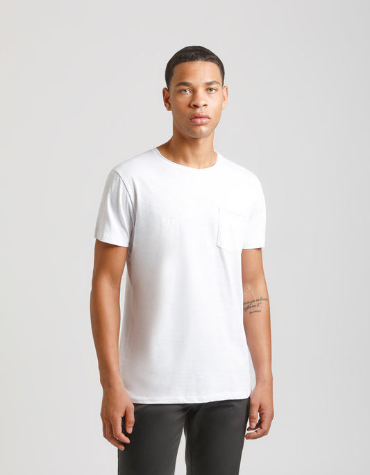 T-shirt con taschino|Colore:Bianco