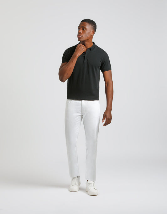 Pantaloni cinque tasche in cotone|Colore:Bianco