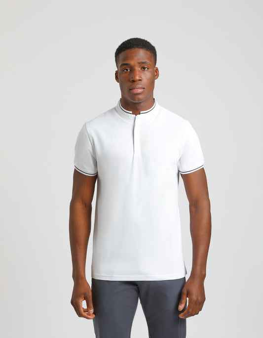 Polo coreana 100% cotone|Colore:Bianco