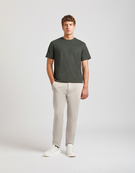 Pantaloni chino misto viscosa|Colore:Sabbia