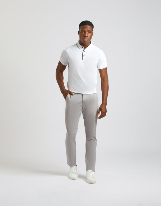 Pantaloni chino in cotone|Colore:Grigio chiaro