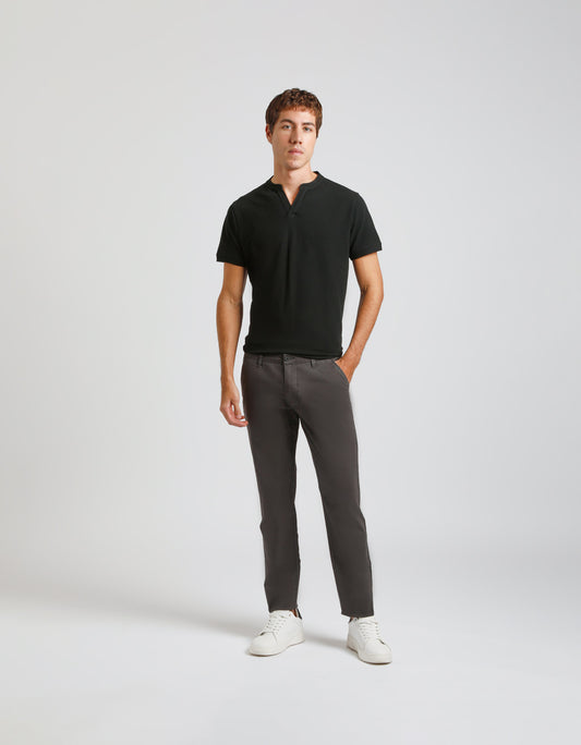 Pantaloni chino in cotone|Colore:Grigio scuro