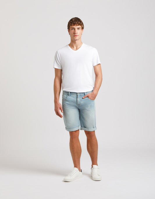 Regular Fit Denim Bermuda Shorts