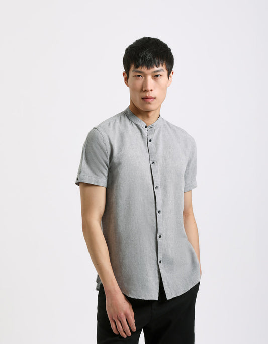 Camicia mezza manica misto lino|Colore:Grigio