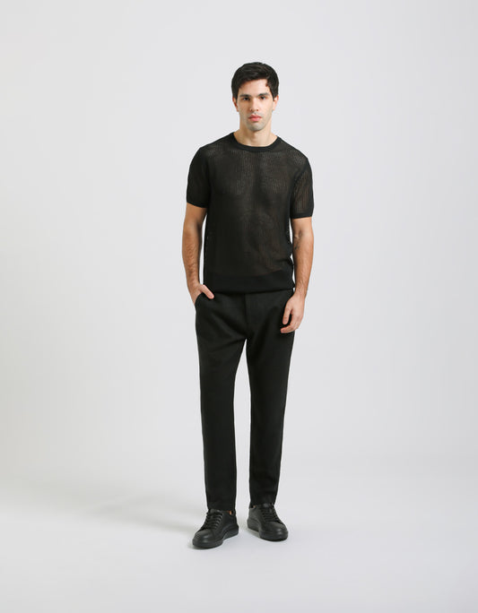 Linen blend trousers