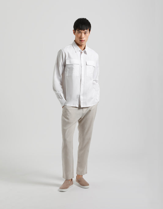 Linen blend trousers