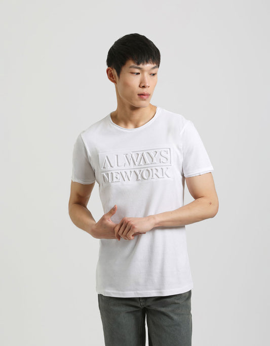 T-shirt con stampa a rilievo|Colore:Bianco