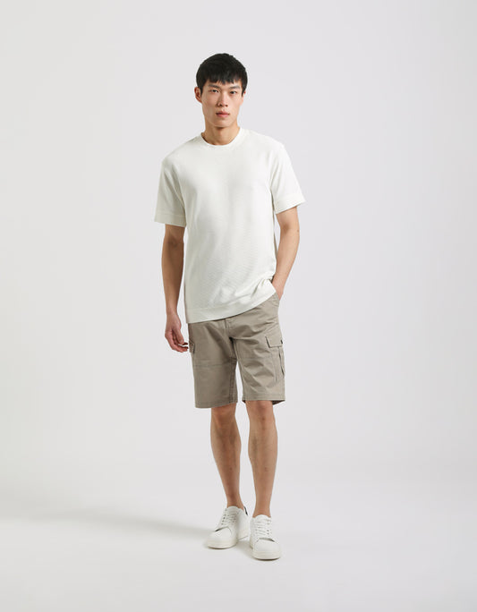 100% cotton cargo bermuda shorts