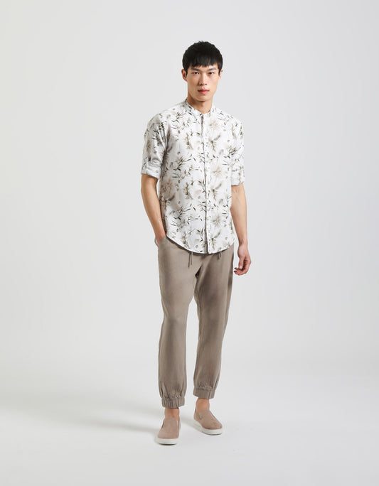 Linen blend trousers