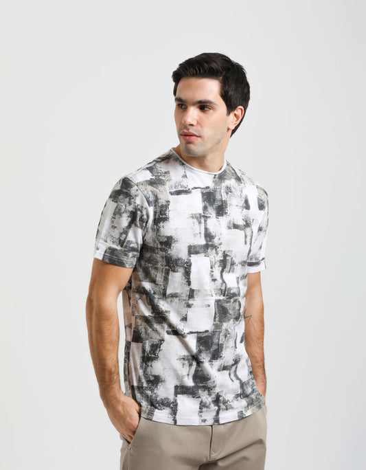 T-shirt fantasia 100% cotone|Colore:Grigio