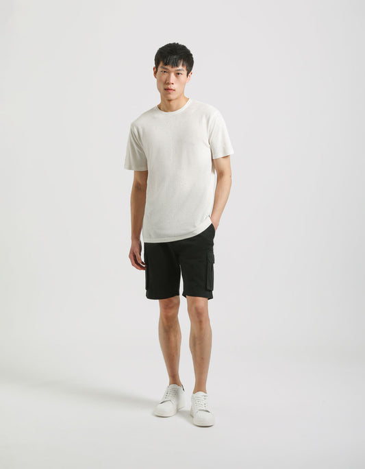 Bermuda cargo 100% cotone|Colore:Nero