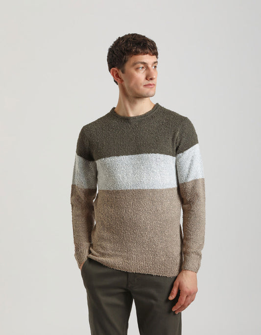 Maglia girocollo colorblock