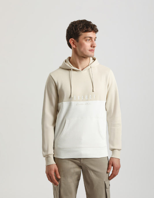 Felpa con cappuccio colorblock