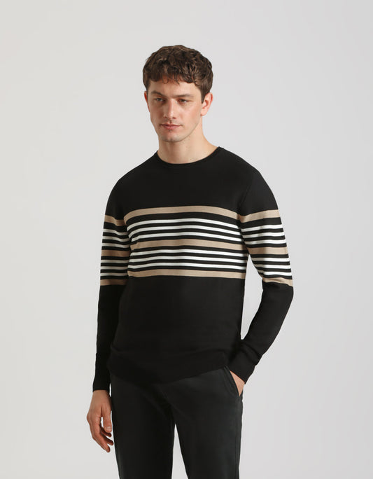 Maglia girocollo colorblock