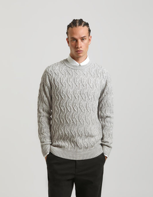 Maglia girocollo intrecciata