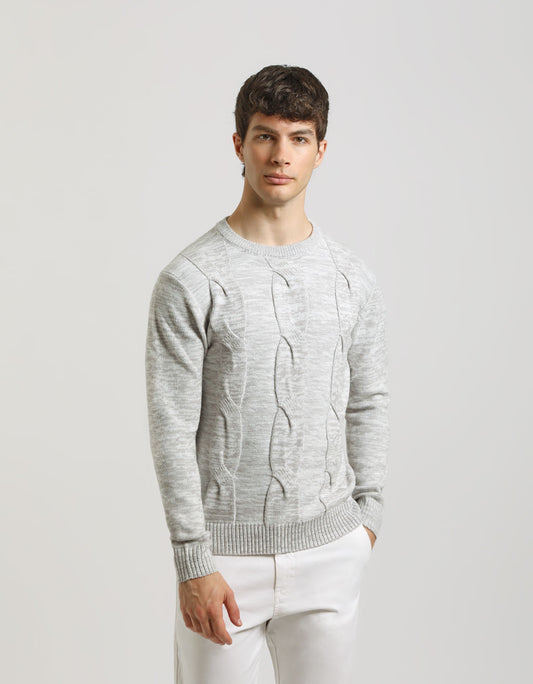 Maglia girocollo intrecciata