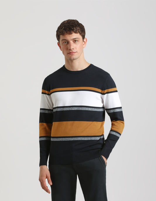 Maglia girocollo colorblock