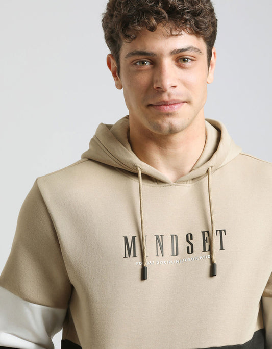 Felpa con cappuccio colorblock