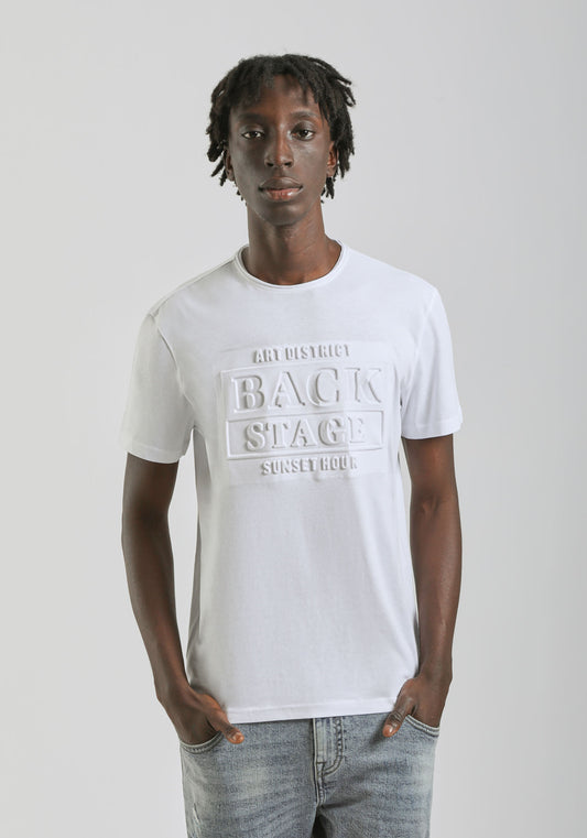 T-shirt con stampa a rilievo|Colore:Bianco