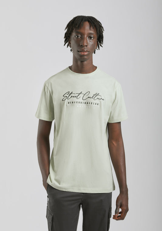 T-shirt 100% cotone con stampa|Colore:Verde
