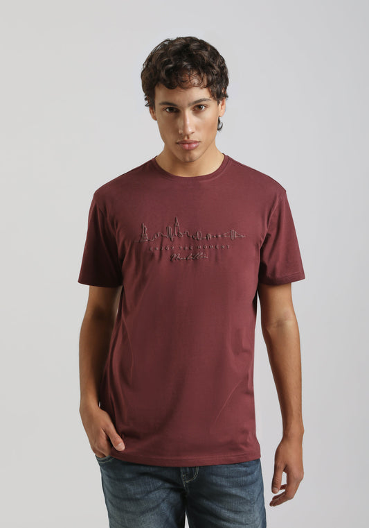 T-shirt con stampa|Colore:Rubino