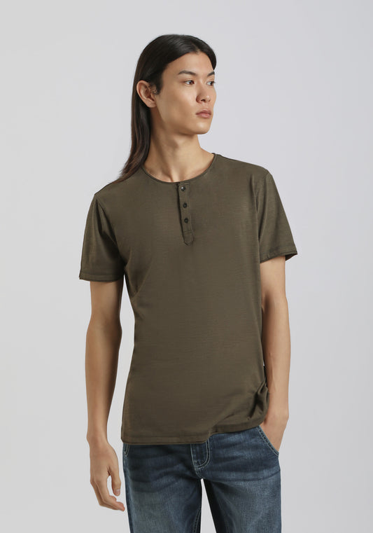 T-shirt collo serafino|Colore:Verde bosco