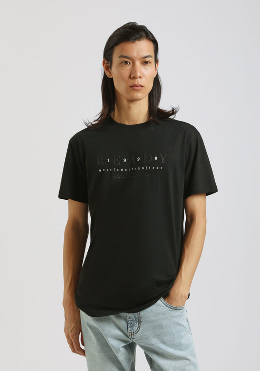 T-shirt 100% cotone con stampa|Colore:Nero