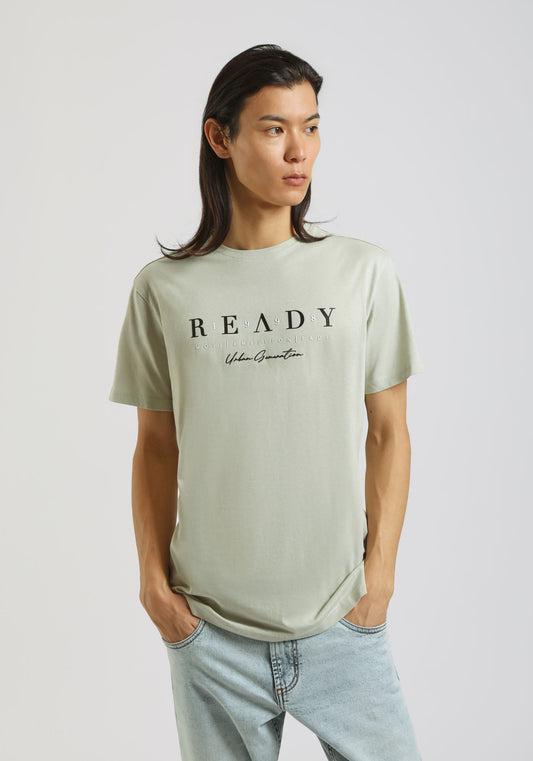 T-shirt 100% cotone con stampa|Colore:Verde mela