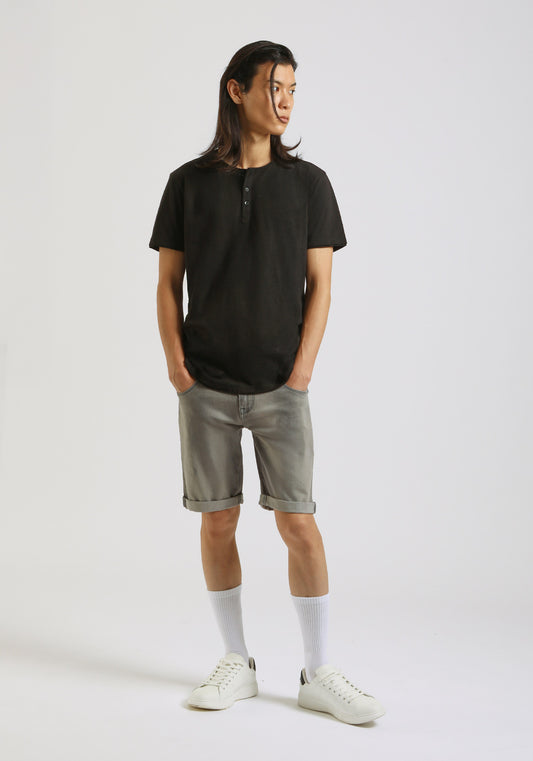 Bermuda di jeans slim fit grigio|Colore:Jeans grigio
