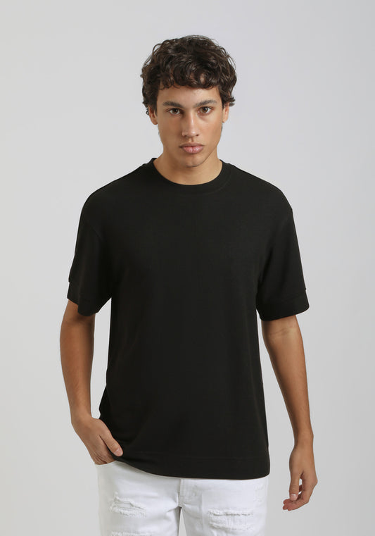 T-shirt strutturata|Colore:Nero