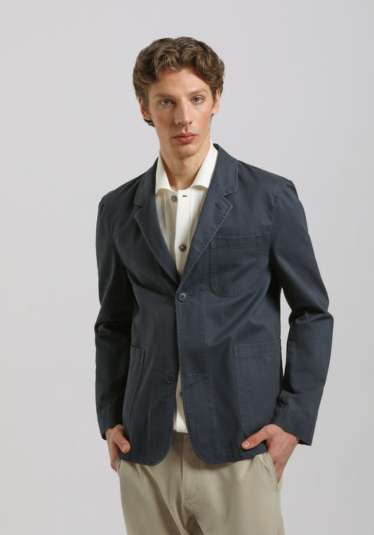 Giacca tinta unita 100% cotone|Colore:Blue