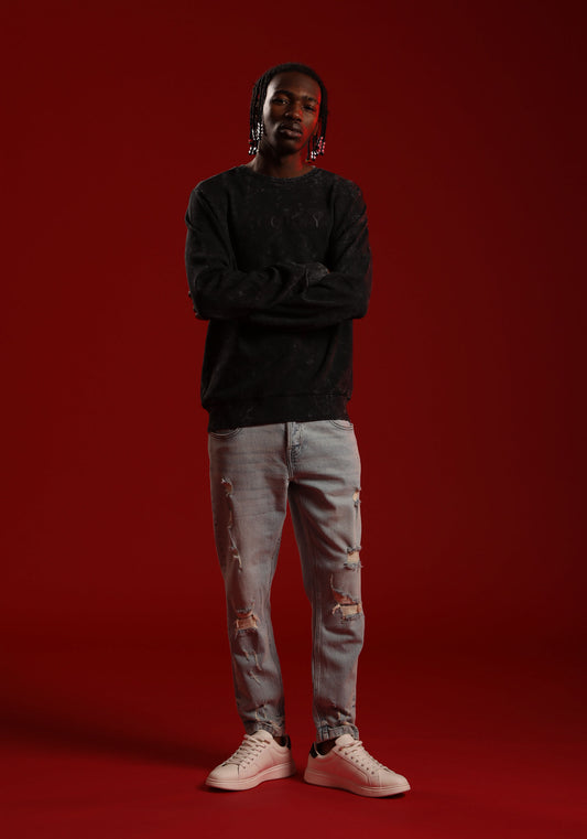 Jeans skinny fit con strappi|Colore:Jeans