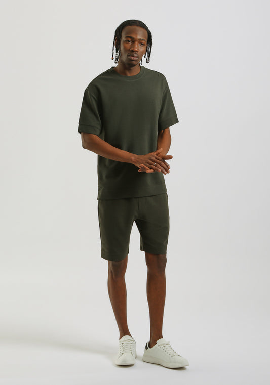 Bermuda in felpa misto cotone|Colore:Verde bosco