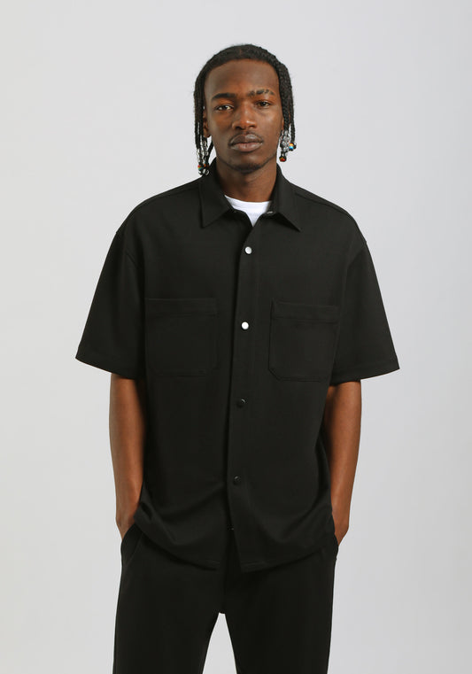 Camicia mezza manica con tasconi|Colore:Nero