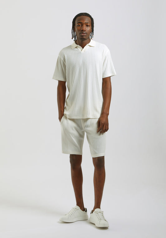 Bermuda in felpa strutturato|Colore:Off white