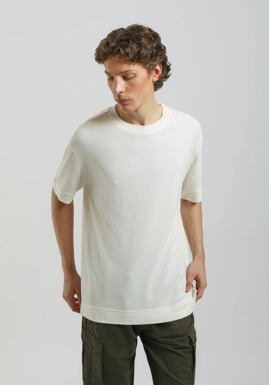 T-shirt strutturata|Colore:Off white